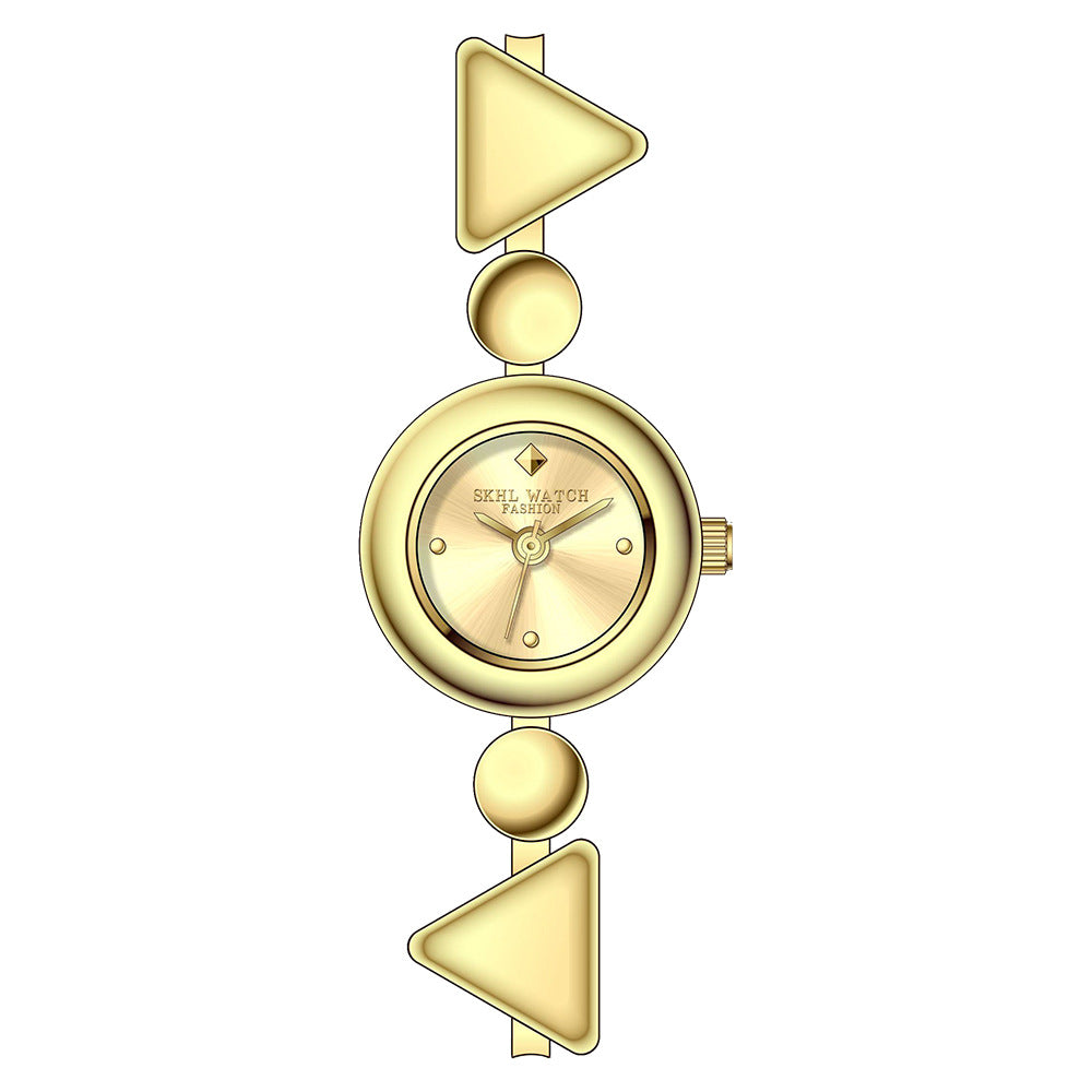 Rétro style mi-siècle bracelet en or montre avec un Niche design-avant esthétique