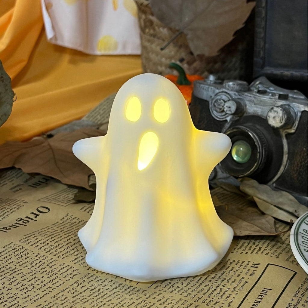 Décoration de lumière de nuit translucide Halloween créatif ornement d'artisanat avec lampe LED