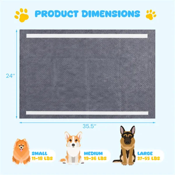 150 Activated Carbon Dog Training Pads 35.5"x24"