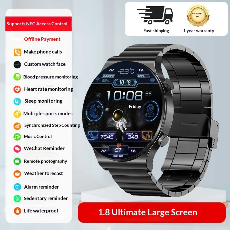 Smart Sports Watch avec Bluetooth appelant la fréquence cardiaque et surveillance du glucose du sanga multifu
