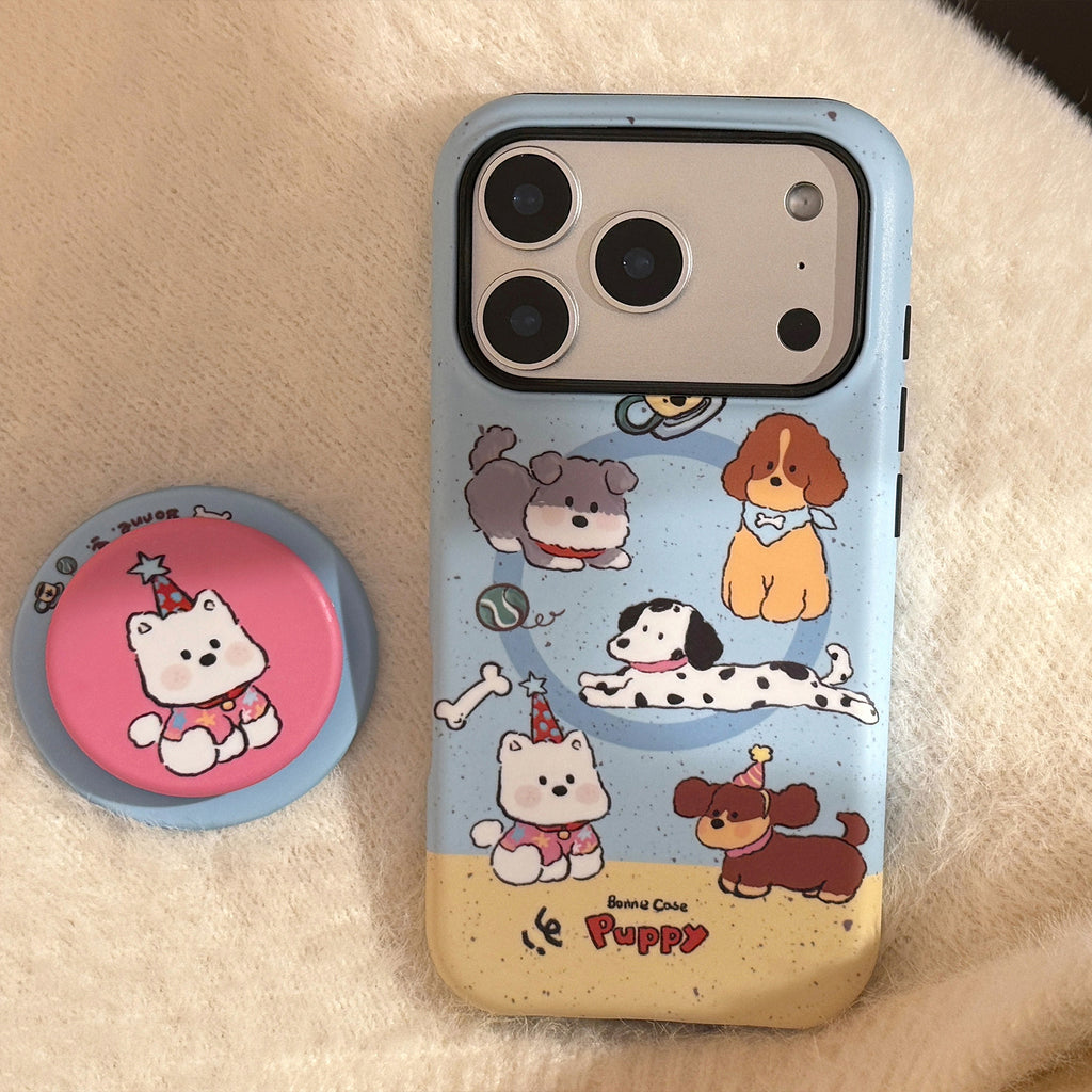 Cute Dog Magnetic Stand Phone Case