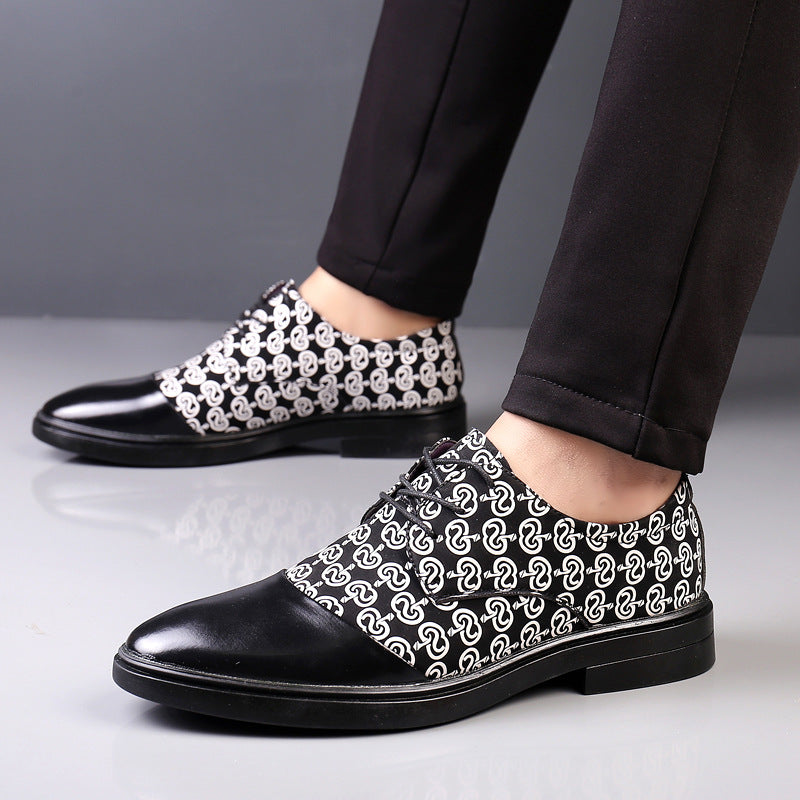 Chaussures en cuir pointu-orteil de style britannique pour hommes