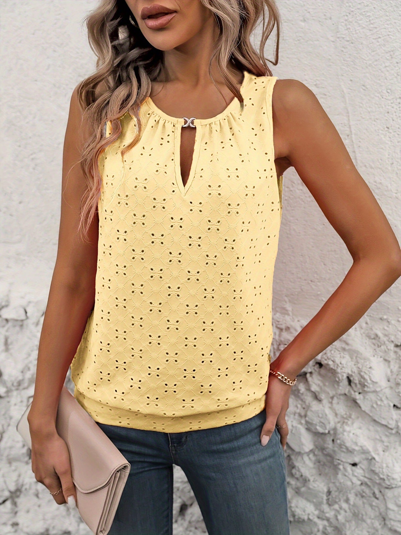 T-Shirt en T-Shirt sans manches U-Neck mode pour femmes