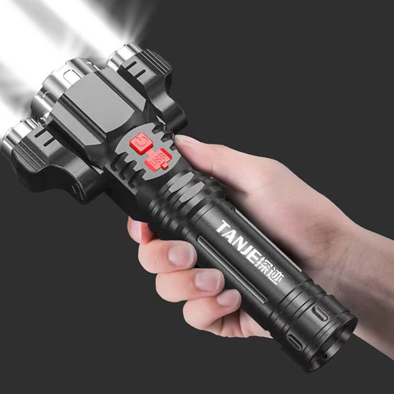 Outdoor Home Portable Riding Lampe de poche rechargeable USB