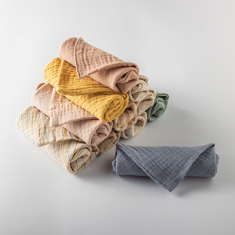 Simple bébé Gauze coton Serviette carrée à quatre couches Salive Serviette visage vêtement couleur soins infirmiers