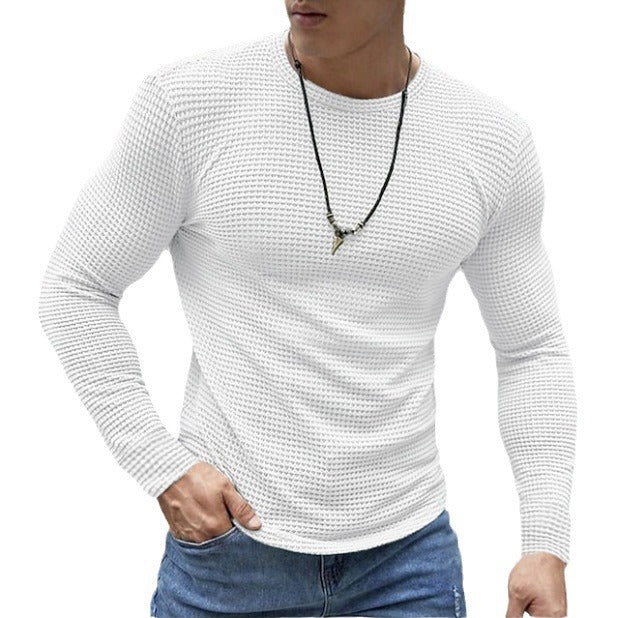 Hommes Casual manches longues col d'équipage haut pour un look raffiné