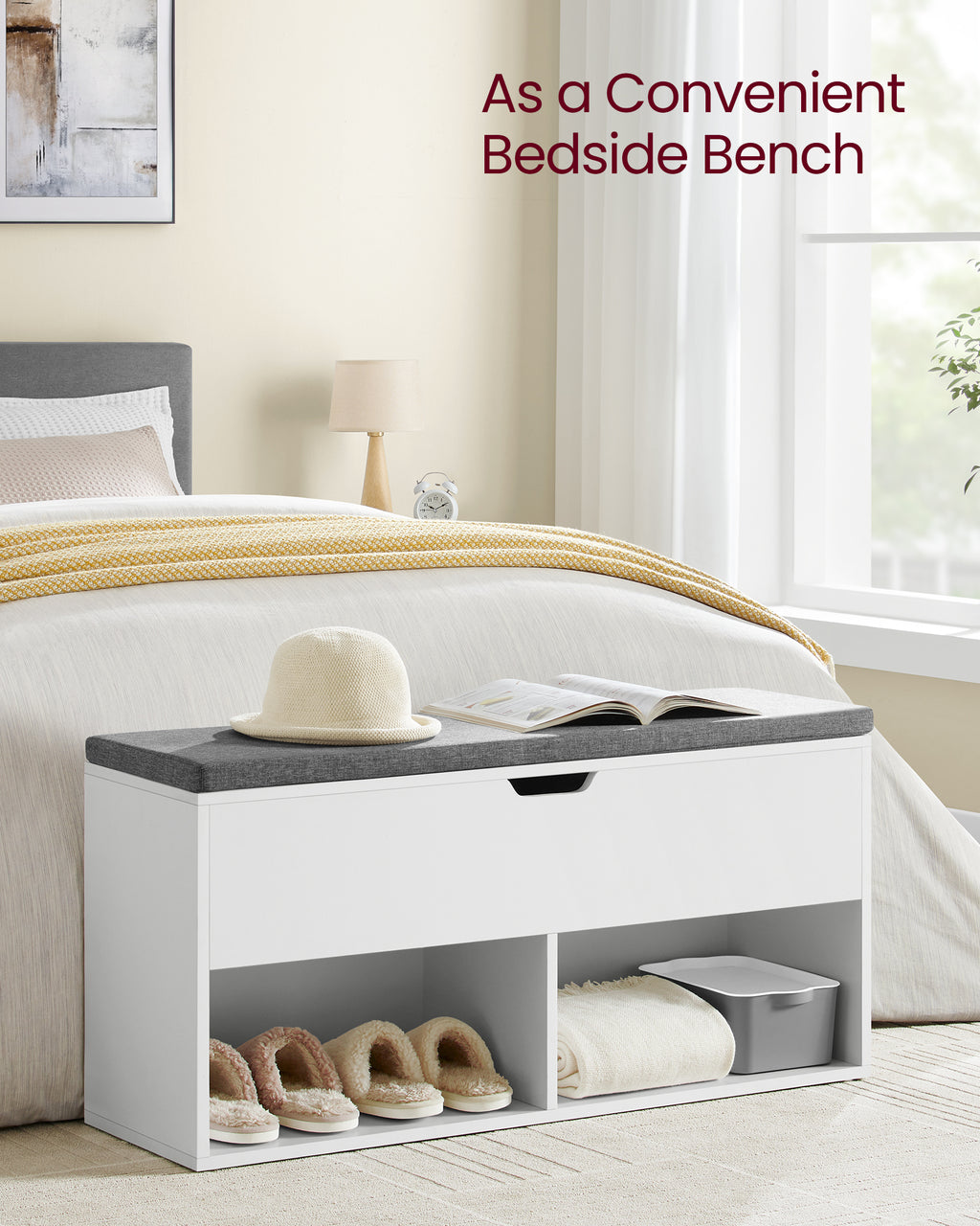 Banc de rangement de chaussures VASAGLE avec coussin