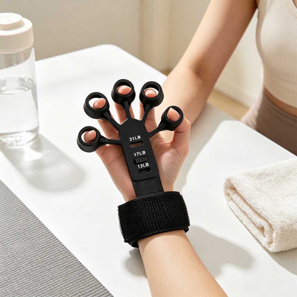 Rinceur de doigts Silicone Cinq Exercice Doigt Résistance réglable Gripper main Fing