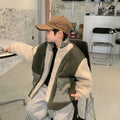 Lambswool Splicing Coat Coréen Style enfants chaud épais