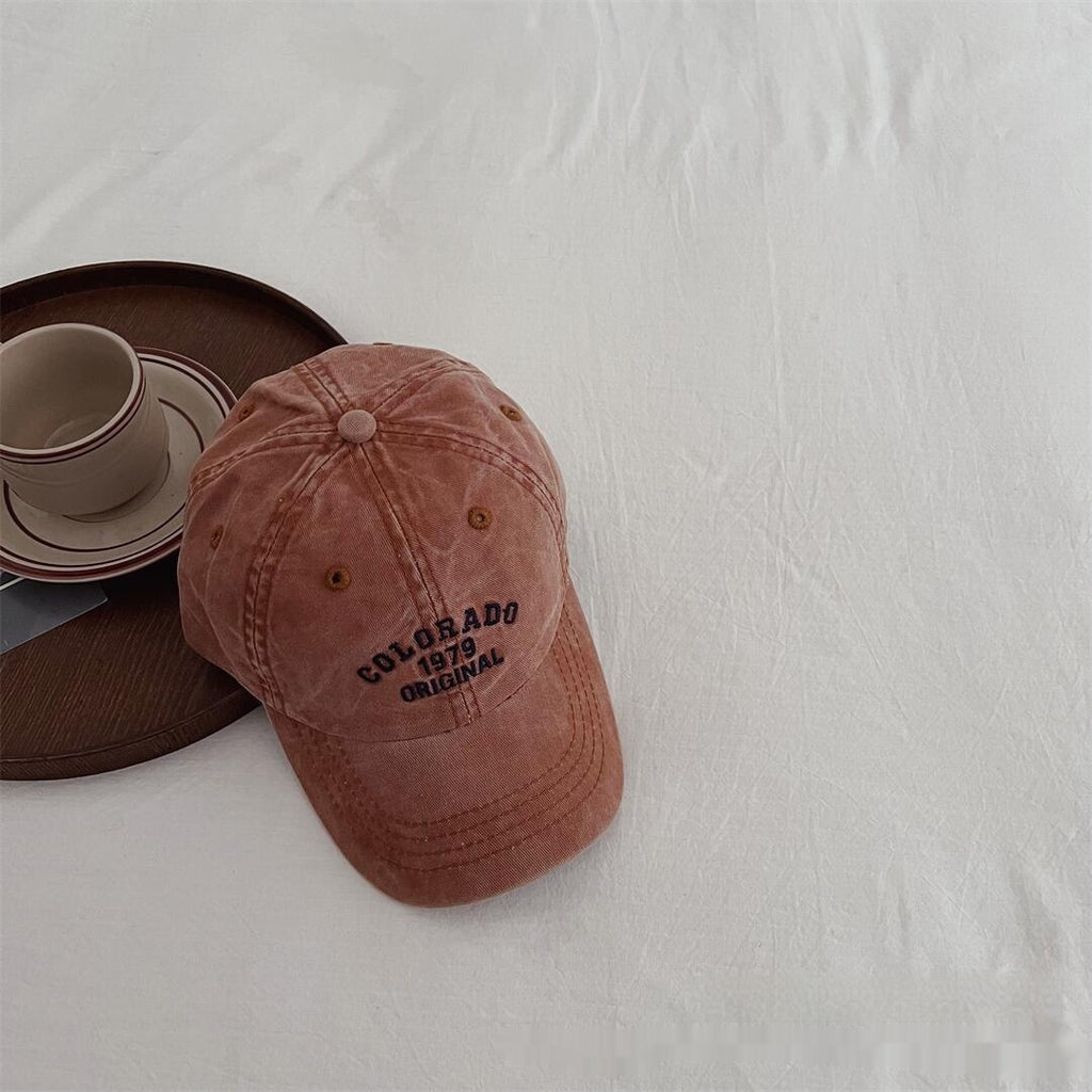Casquette de baseball vintage avec lettres brodées pour les enfants