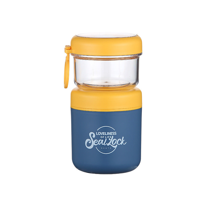 Mug de petit déjeuner en acier inoxydable avec couvercle