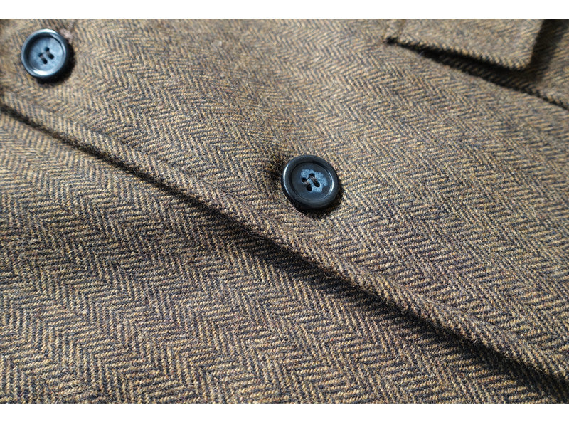 Style américain Vintage Herringbone Tweed lourd poids veste de travail en laine