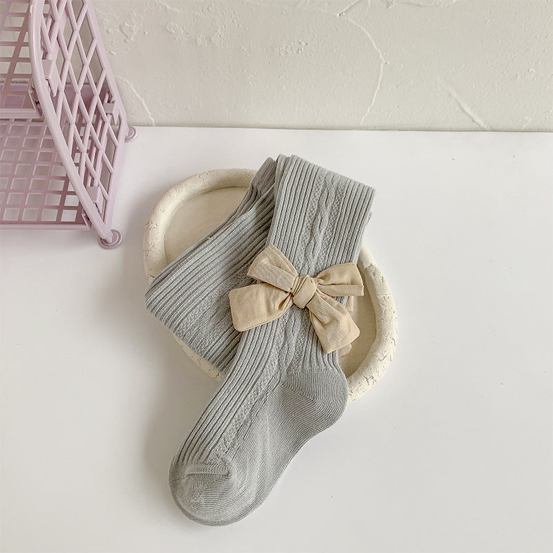 Pantyhose de couleur solide Bow pour les filles