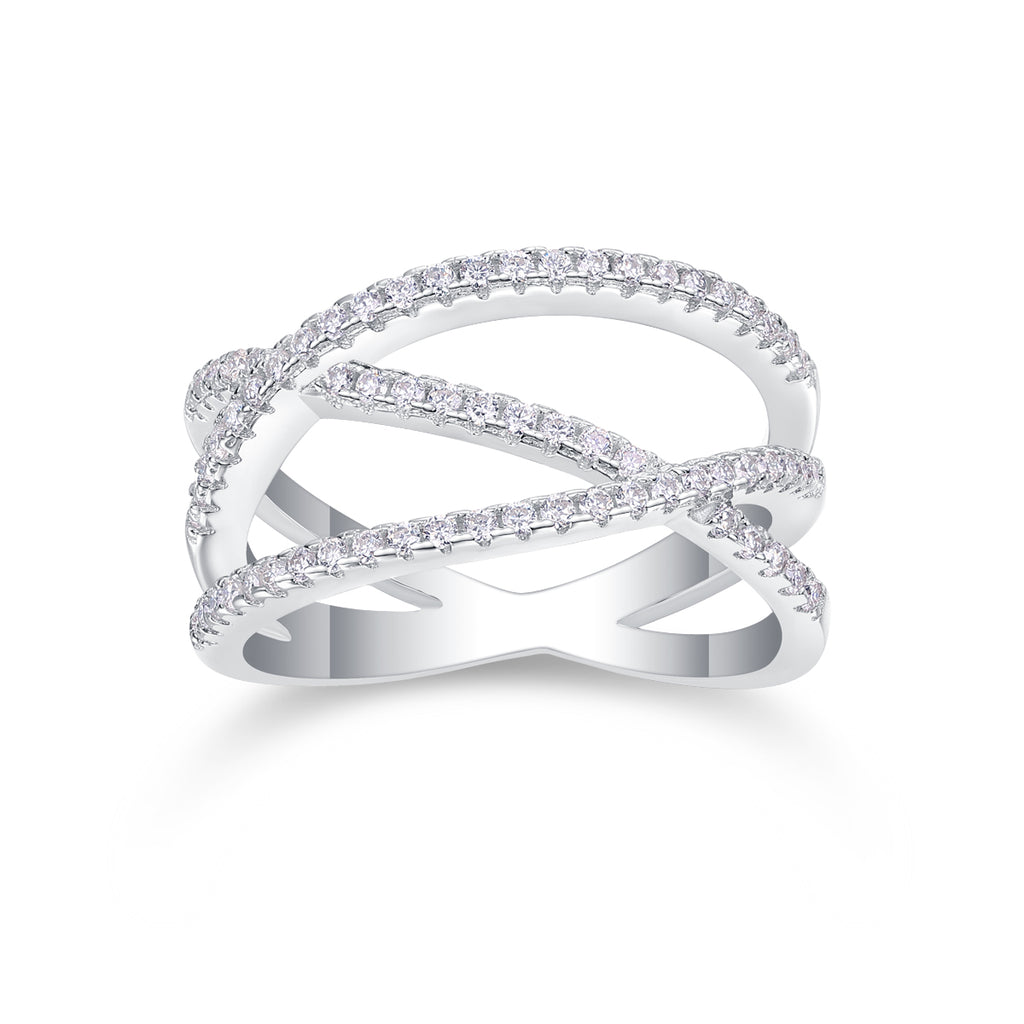 S925 Argent 4.2g Anneau de Moissanite Platine