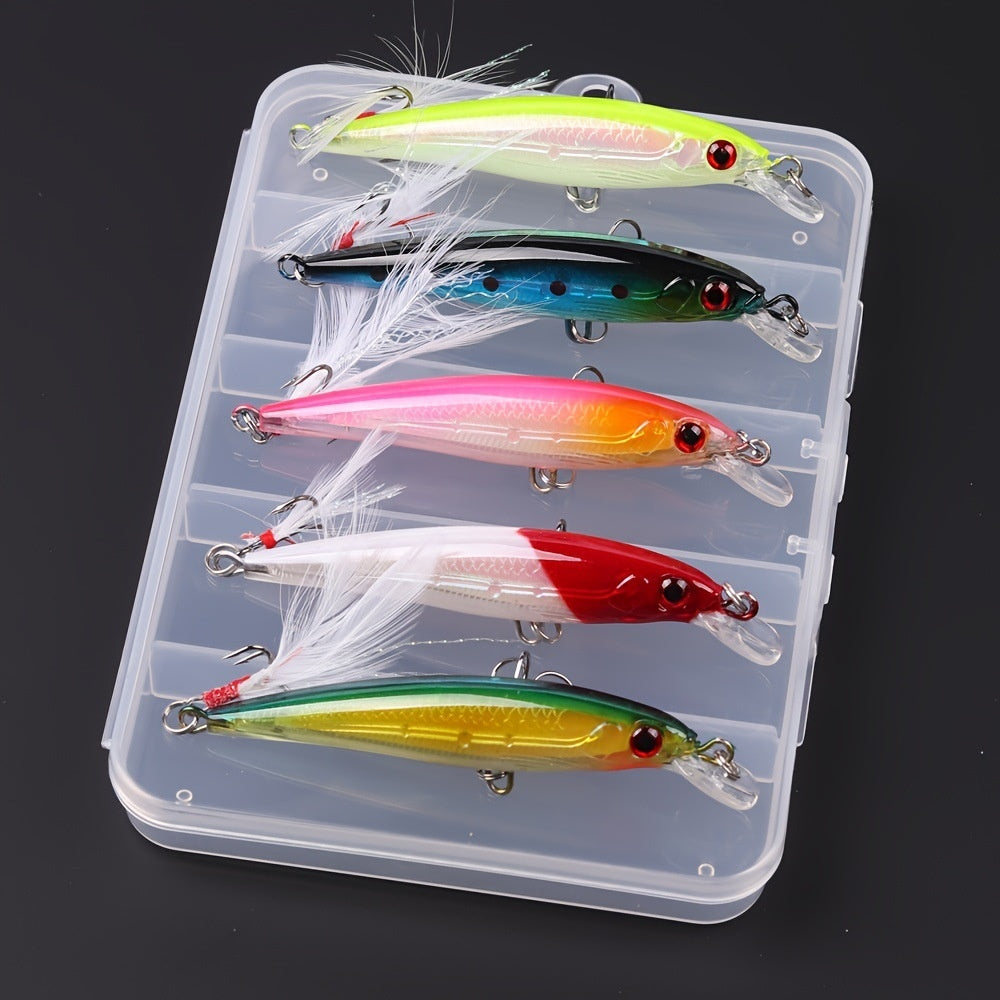 Ensemble de 5 pièces en lure de mennow Bait 9 Cm