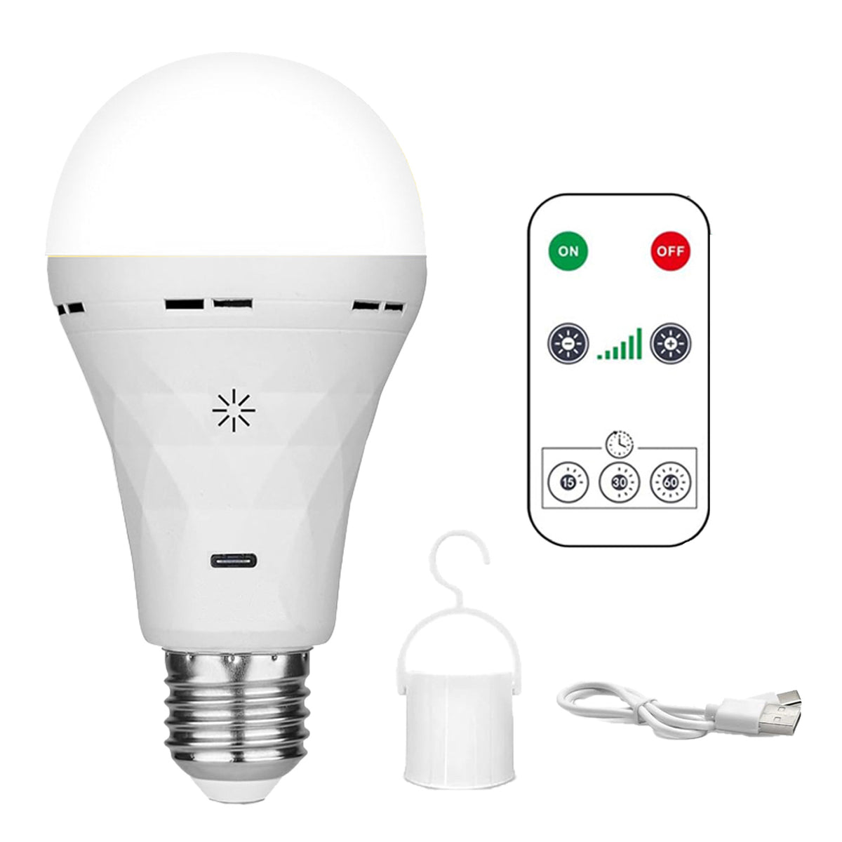 Rechargeable light bulbs with remote control