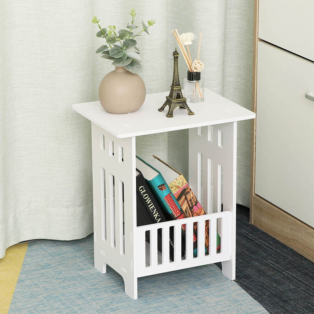 Thé Blanc Café Petite Table Canapé Side Table Storage Rack Bedside Table UK