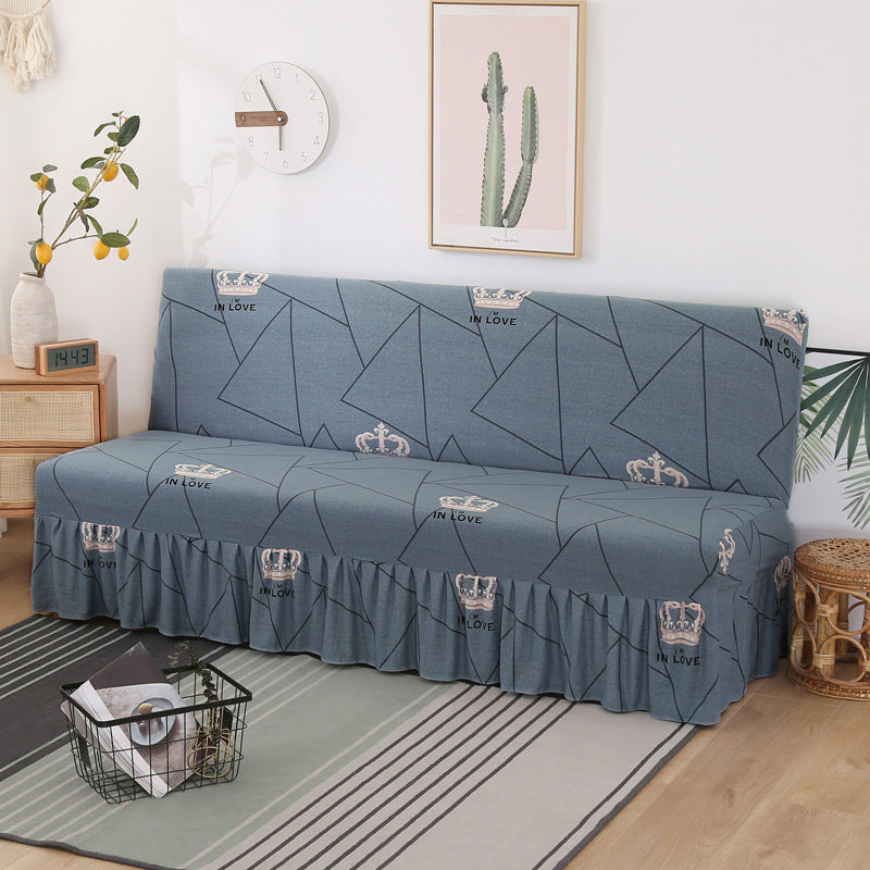 Slipcover stretch pour un lit sans bras encaissant simple simple housse de canapé pliable avec jupe