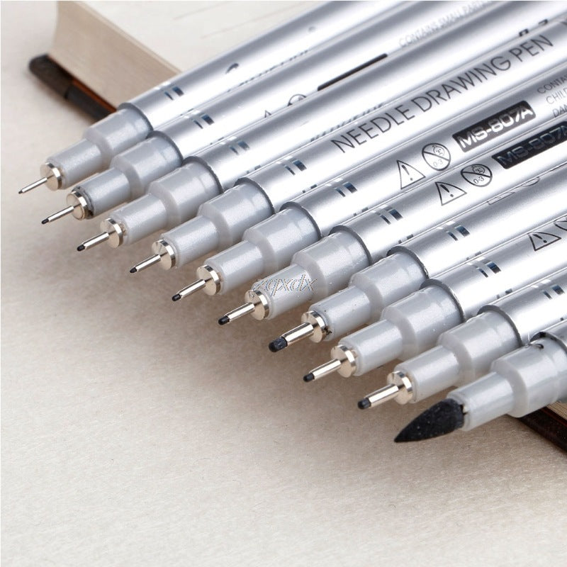 10 Tailles de pointe Micron Neelde Dessin stylo imperméable Pigment Fi