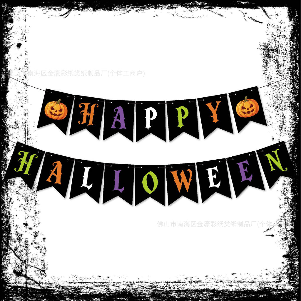 Halloween Fête Décorations Pumpkin Swallowtail Banner Ghost Festival Atmosphère Scene Set