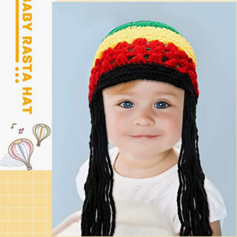 Halloween Jamaïque Reggae Enfants Woolen Cap Handmade Knitted Rainbow Striped Festival Fun