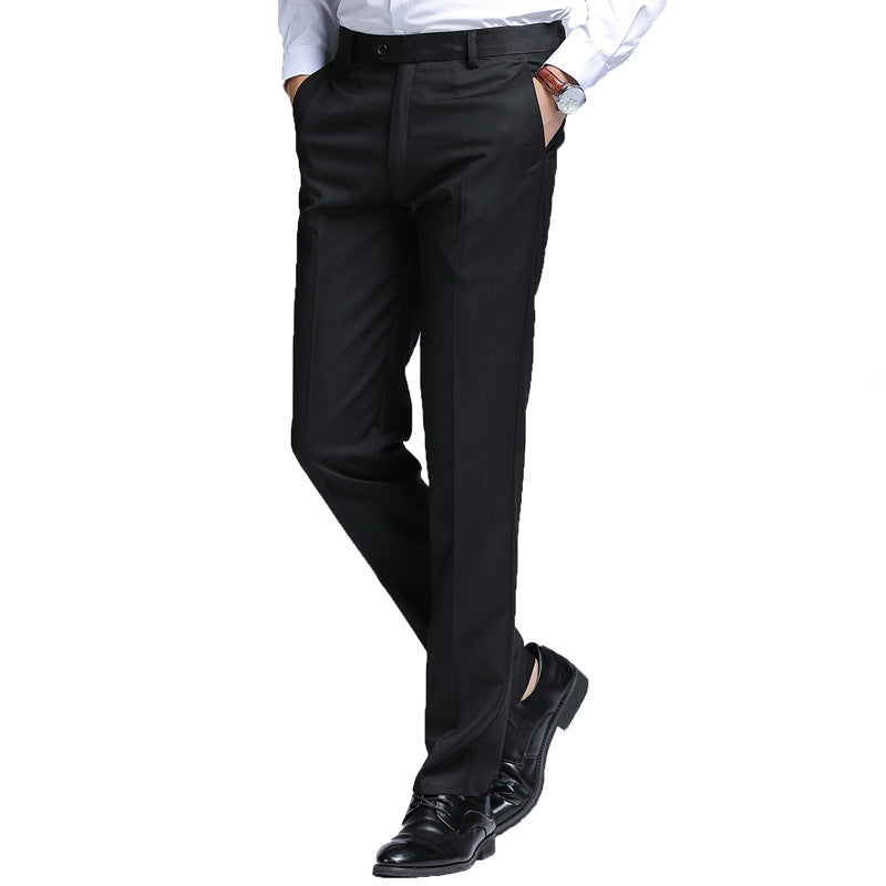 Pantalon de jambe droite polyvalent couleur solide pour hommes
