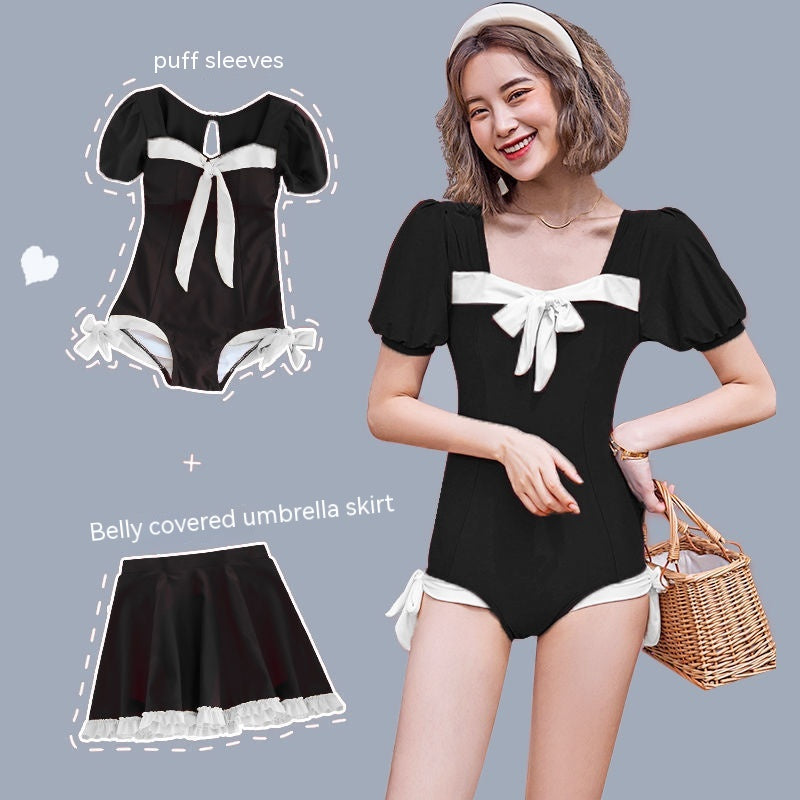 Maillot de bain de printemps couvrant Belly mince petite poitrine siamois