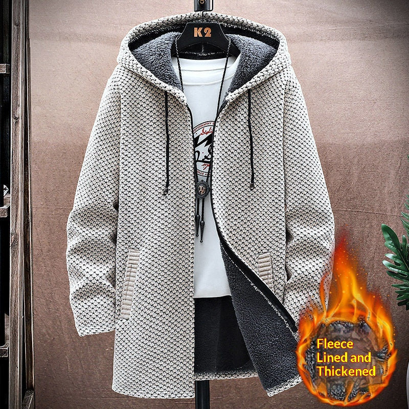 Men's Mid-Length Knitted Cardigan Coat Casual et polyvalent