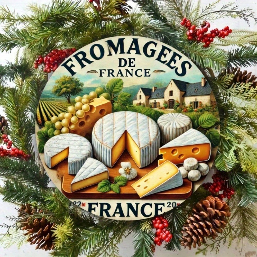 Ancienne enseigne d'étain fromage français