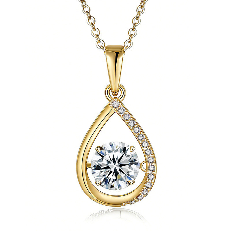 S925 Argent Sterling 1ct D Couleur VVS1 Moissanite Collier Teardrop 45cm Plat Or Platine