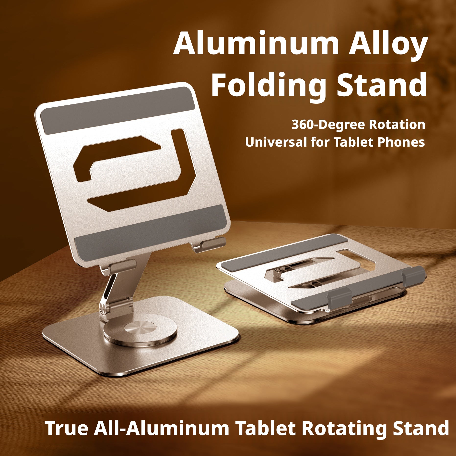 Support rotatif plat-alliage argent-aluminium-1 pièce