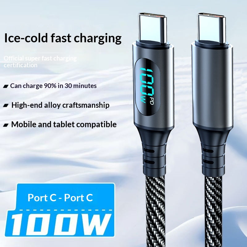PD Smart Digital Display Câble de charge de données 3-en-1 Super-Fast