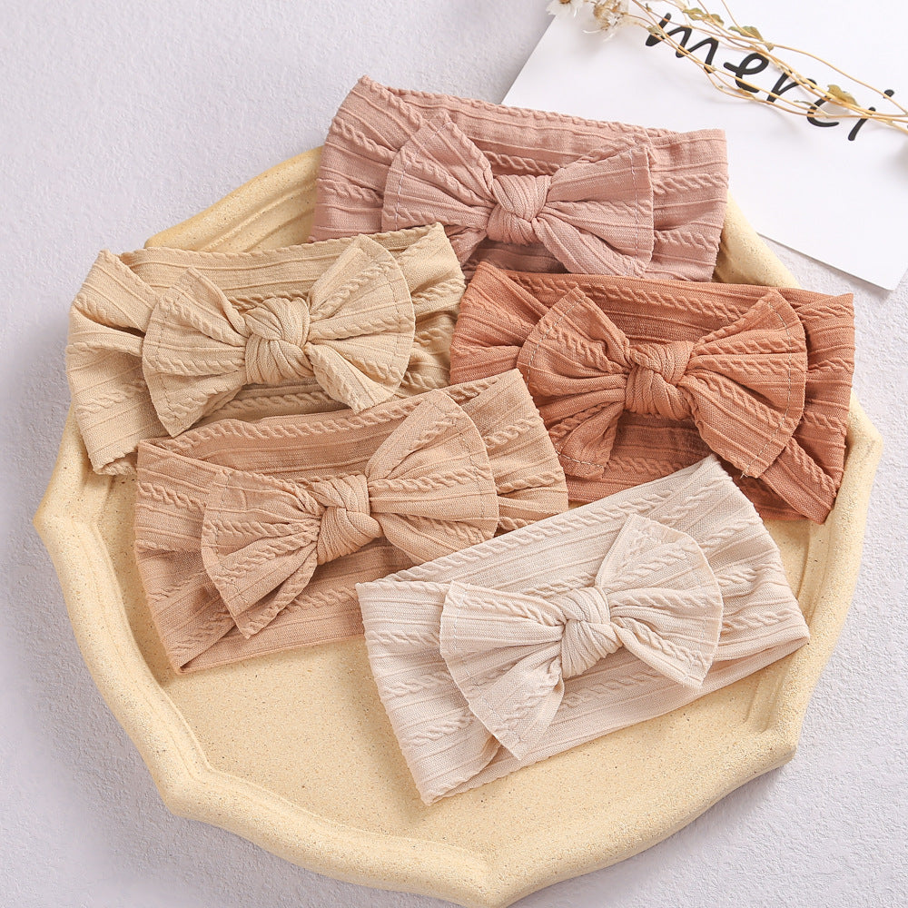 Accessoires pour cheveux bébé Tête élastique Bande passante Edge Nylon Bow Bandeau pour enfants