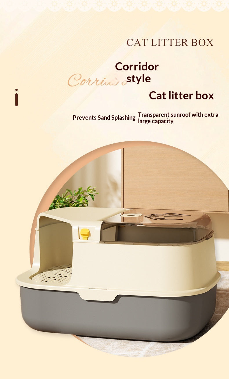 Boîte à litière pour chat à ressorts
