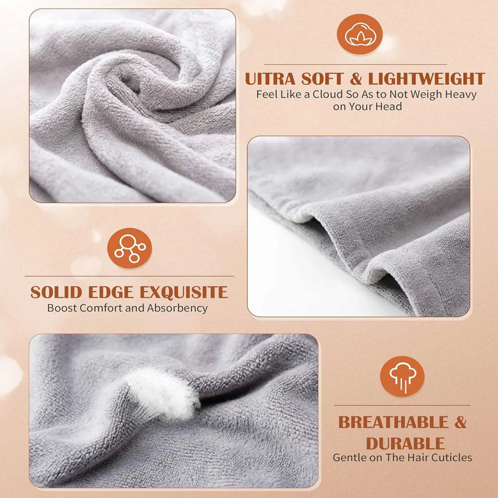 Femmes 3 PC Microfibre serviette de cheveux Wrap Turbans de cheveux ultra absorbants pour Curly