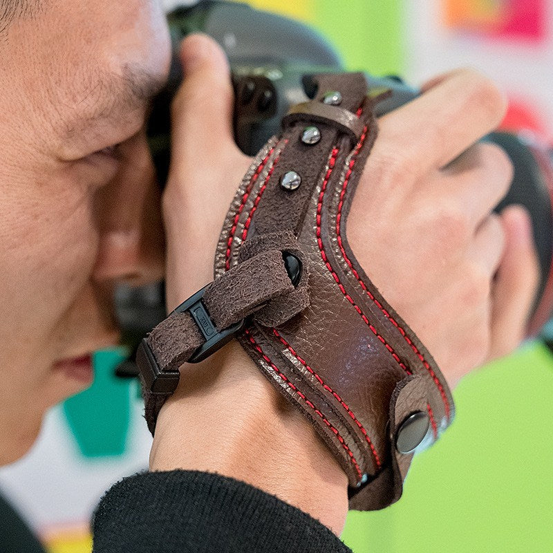 Bracelet en cuir de caméra