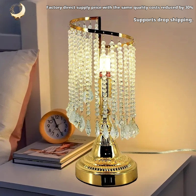 Chambre à coucher Creative Crystal Bedside de luxe de haute qualité lampe de table de luxe