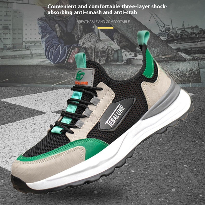Léger, confortable et respirant Grande Mesh en plastique orteil en acier anti-smash Chaussures