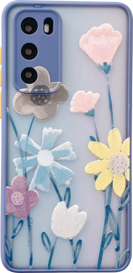 Étui de téléphone à fleurs embossé