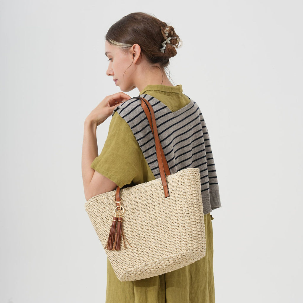 Sac à bandoulière à grande capacité tissé à la main pour femmes