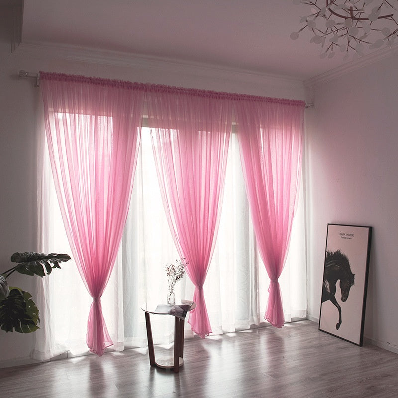 Simple et moderne Balcon Couleur Solide Rideau de Gauze