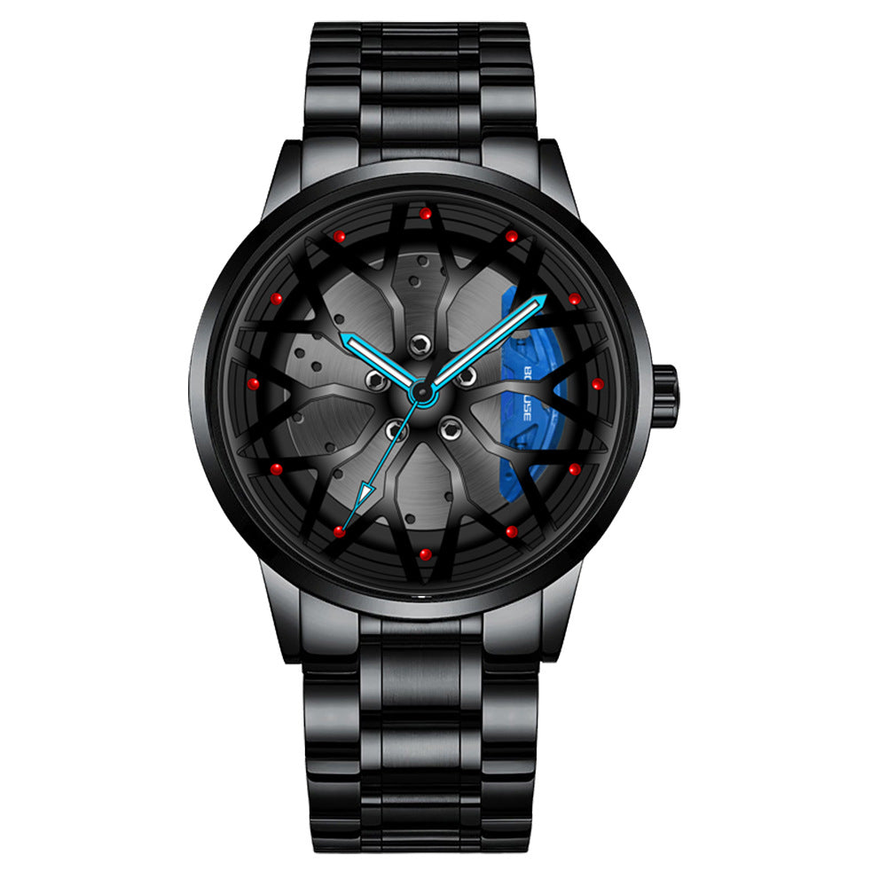 Homme Mode Tendance étrier de roue haute qualité étanche Quartz montre