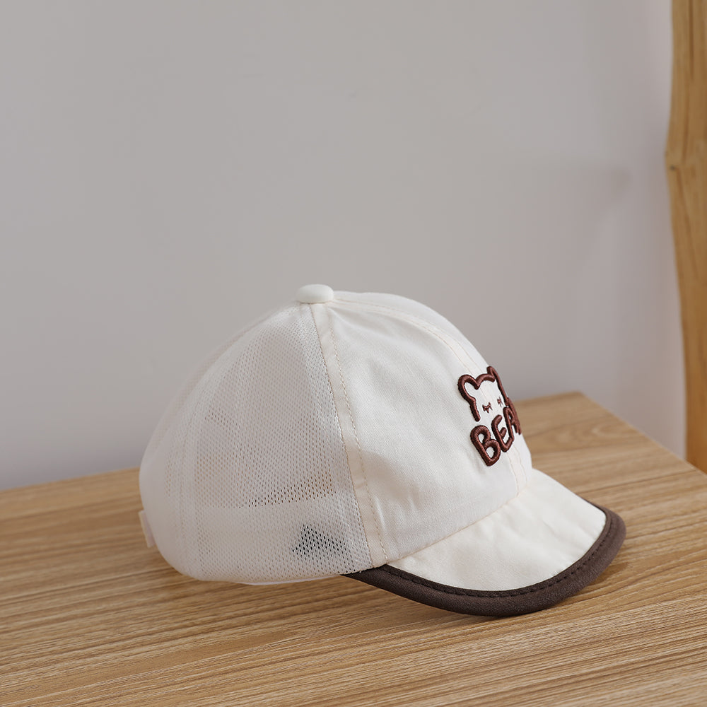 Lettre brodée d'été et de printemps pour enfants à mèche légère BEAR Baseball Ca