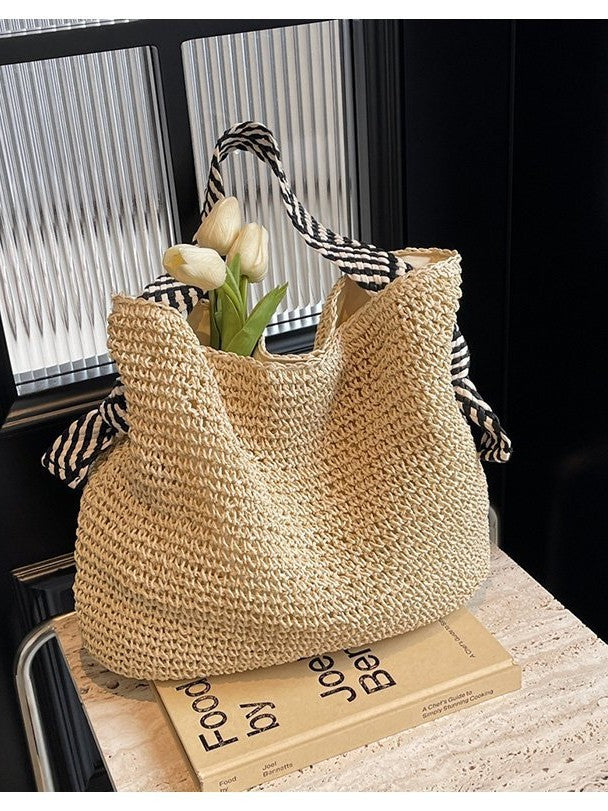 Sac en paille de style marine pour femmes parfaits pour les vacances d'été sur la plage
