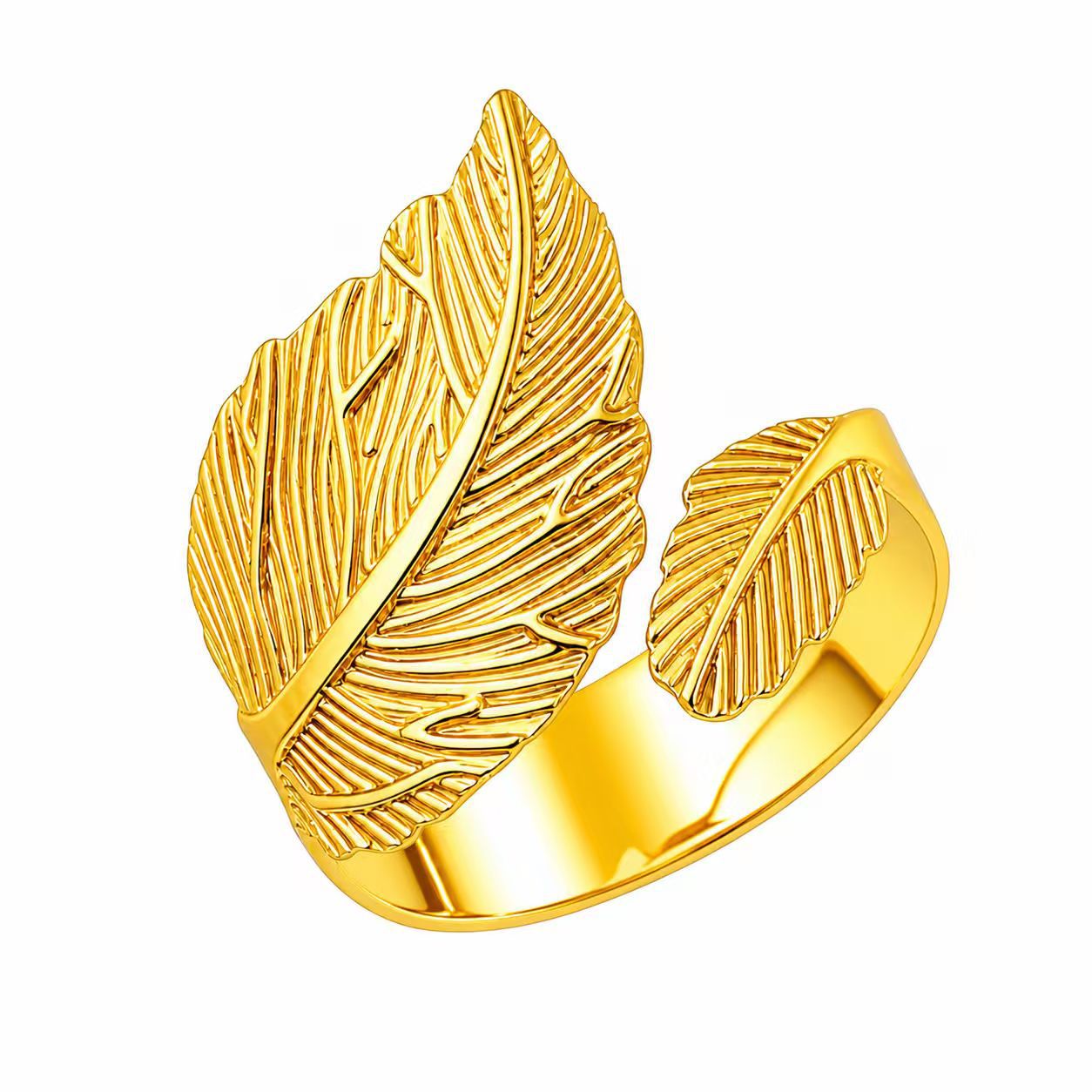 Ensemble de table d'hôtel Golden Leaf Metal Napkin Ring