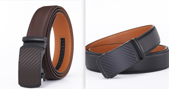 Ceinture en cuir seconde couche pour hommes avec boucle automatique