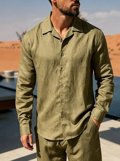 Chemise à manches longues à manches longues style cubain