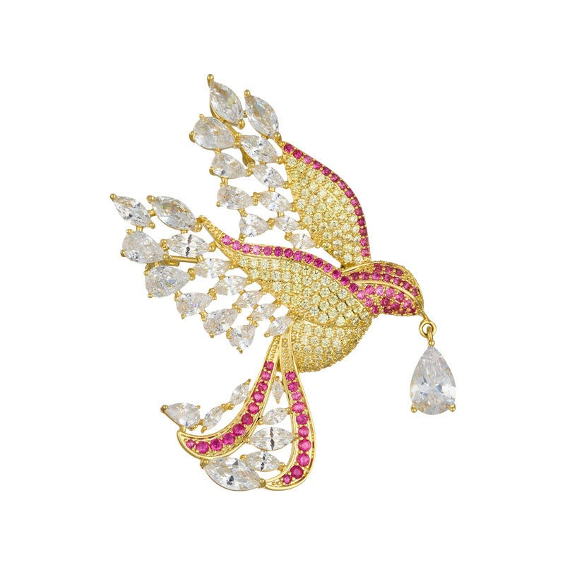 Fashionnable Légèrement Luxurious Micro-Paved Zircon Bird Brooch