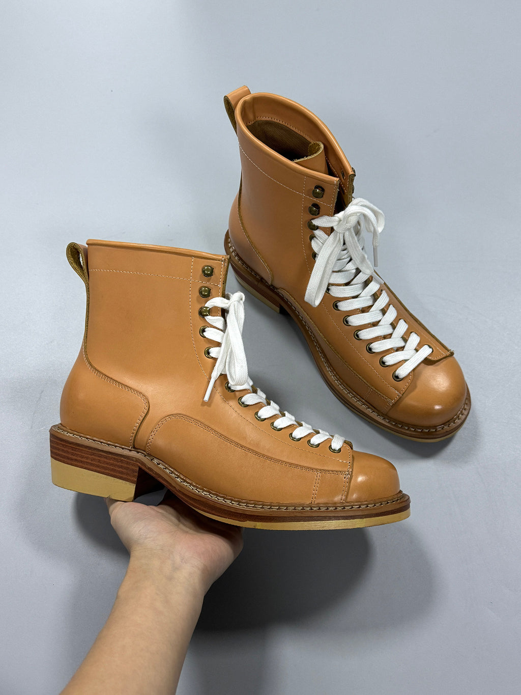 Hommes Trendy Bottes de cheville à peau rousse Randonnée et style britannique