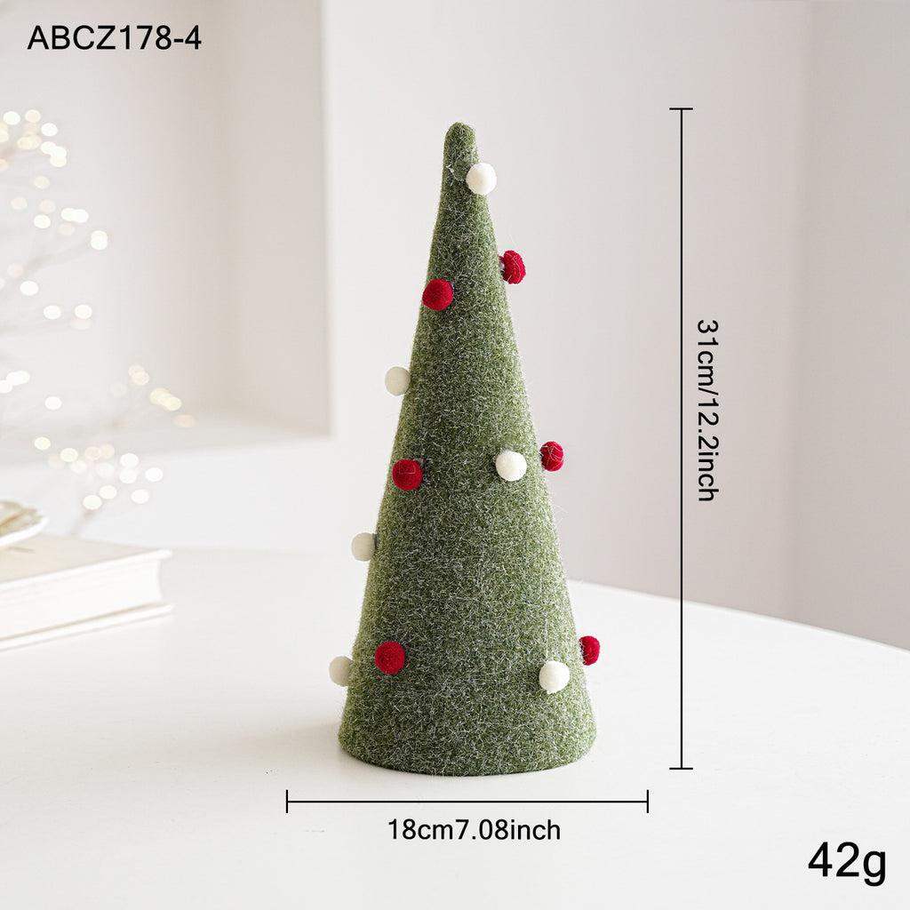Ornement d'arbre de Noël feutre et pompon en plastique